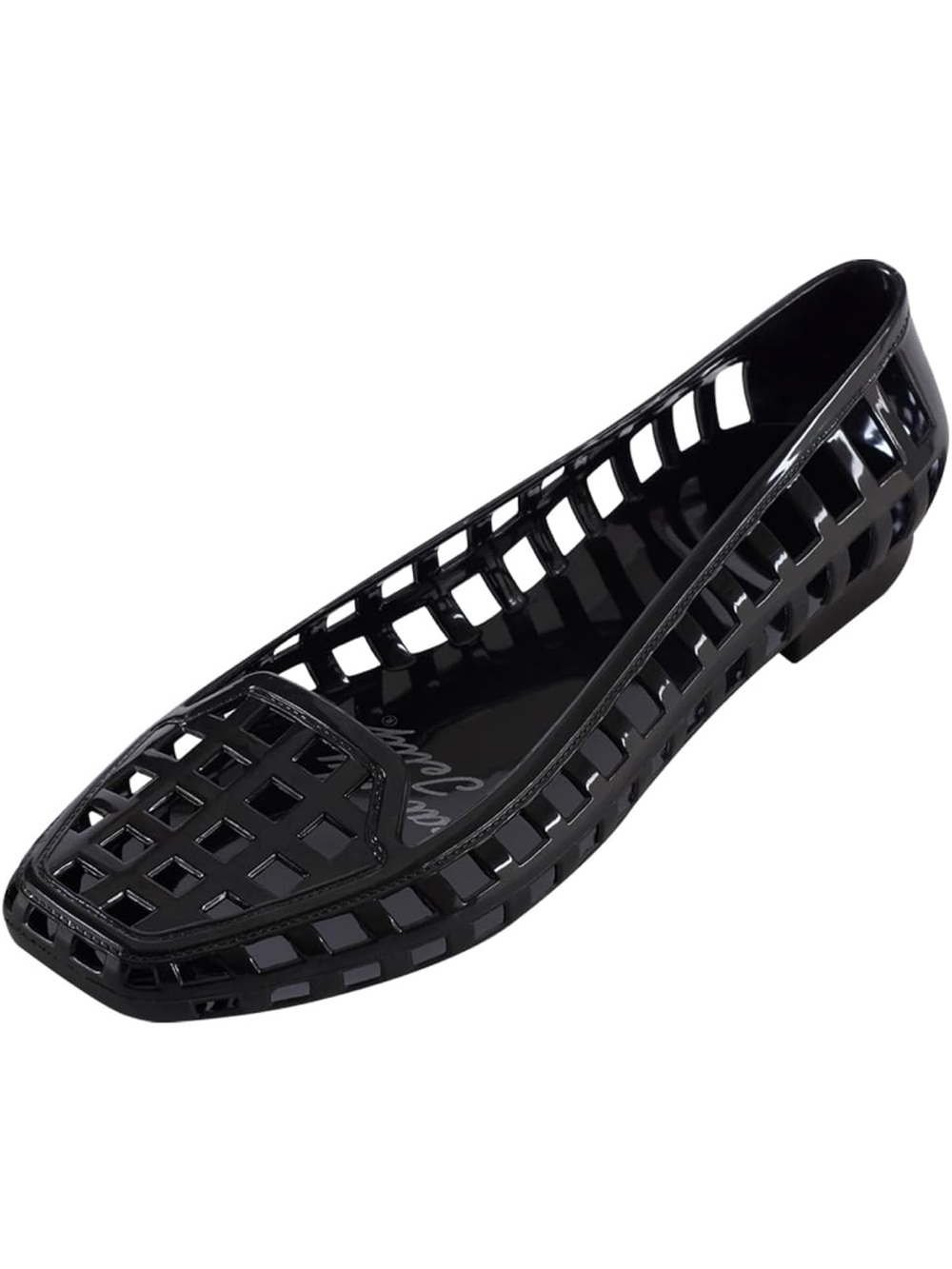Heavenly Jelly black jelly shoes Flats Square Toe